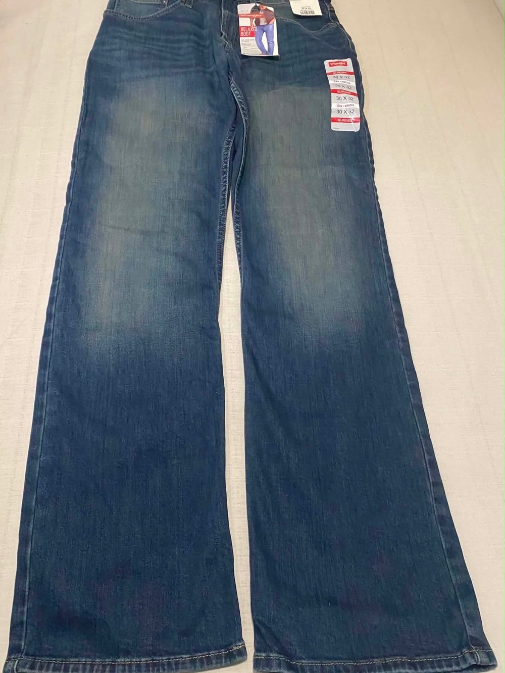 Wrangler Mens Flared Jeans in Washed Blue